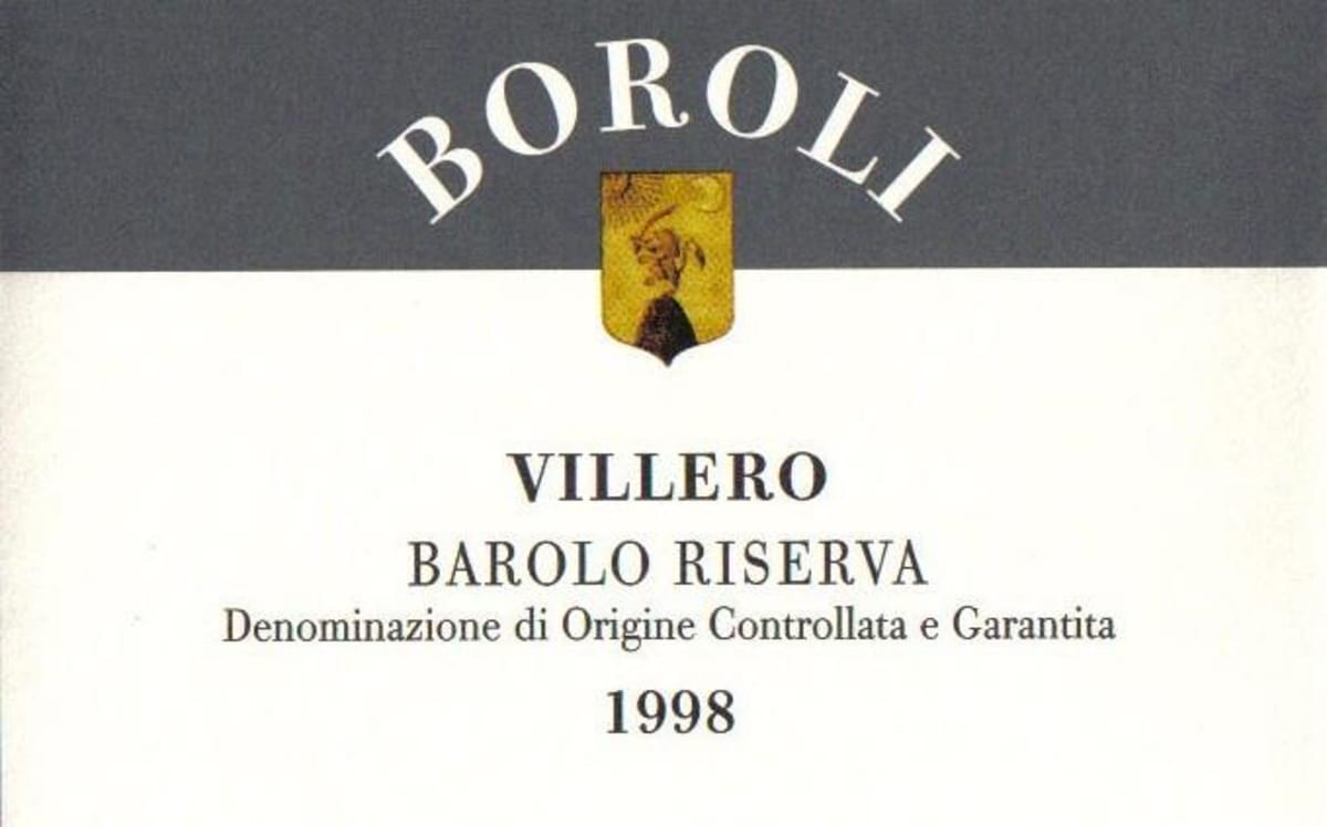 Boroli Barolo Villero Riserva 1998 Front Label