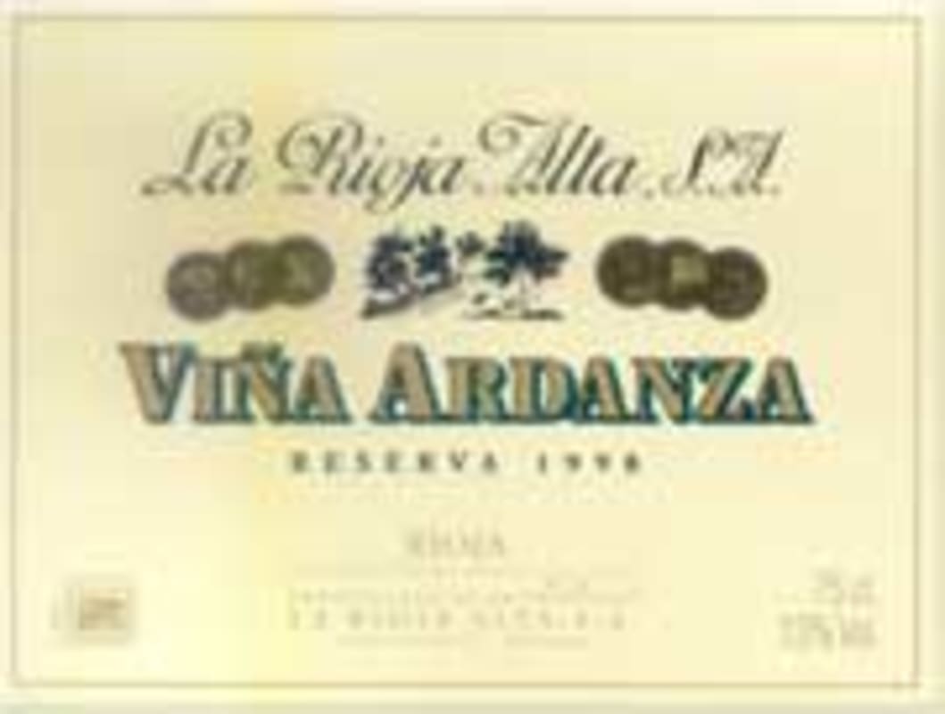 La Rioja Alta Vina Ardanza Reserva 1998 Front Label
