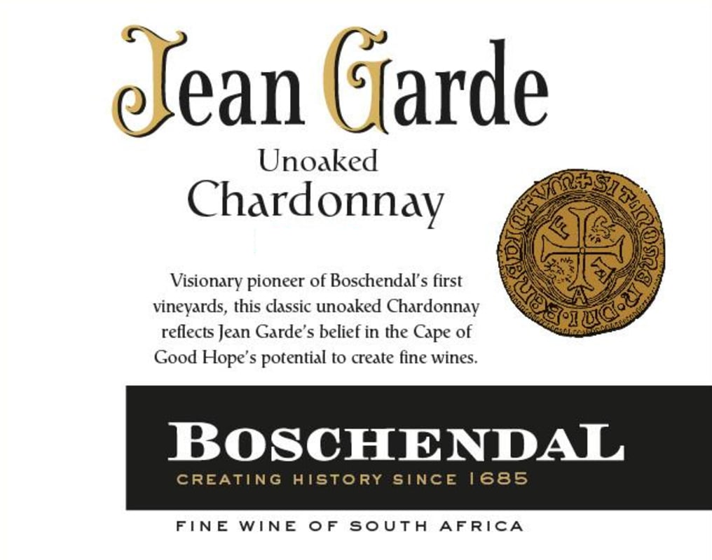 Boschendal Jean Garde Chardonnay 2015 Front Label
