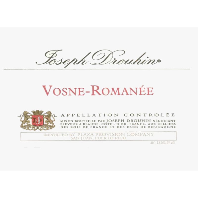 Joseph Drouhin Vosne-Romanee 2002 Front Label