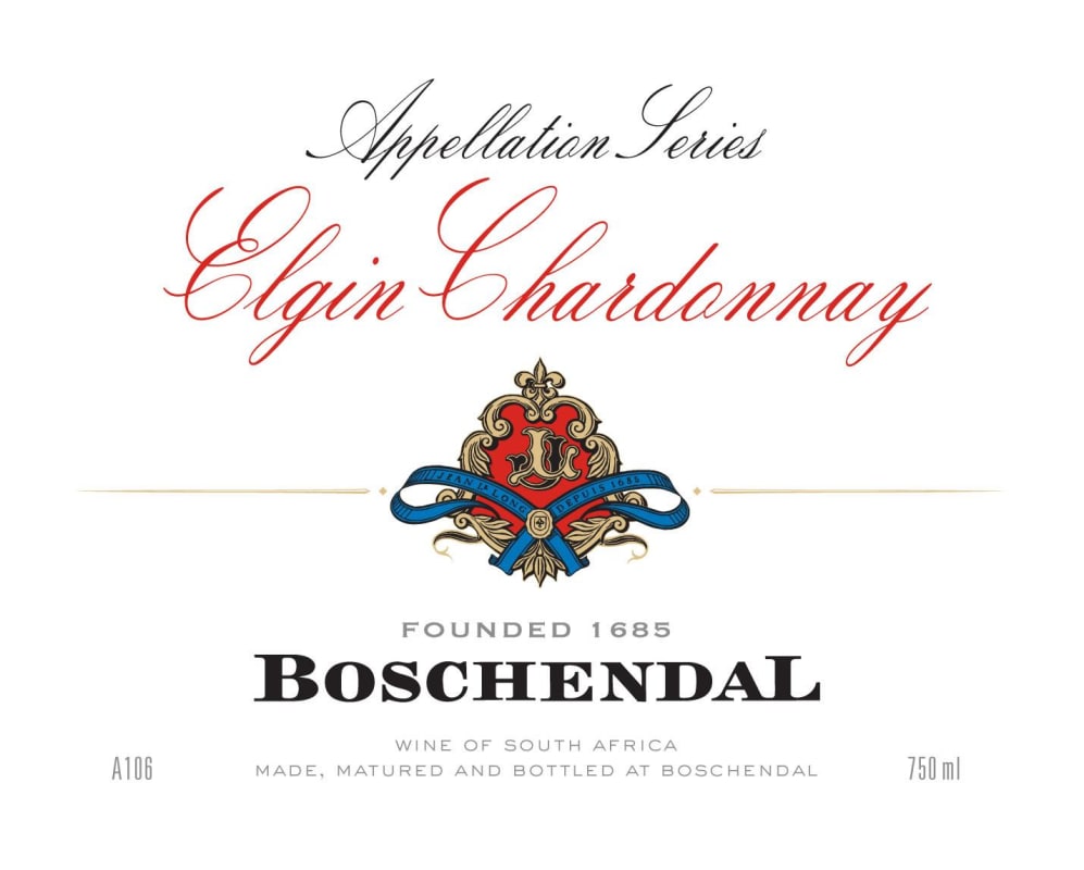 Boschendal Appellation Series Elgin Chardonnay 2015 Front Label