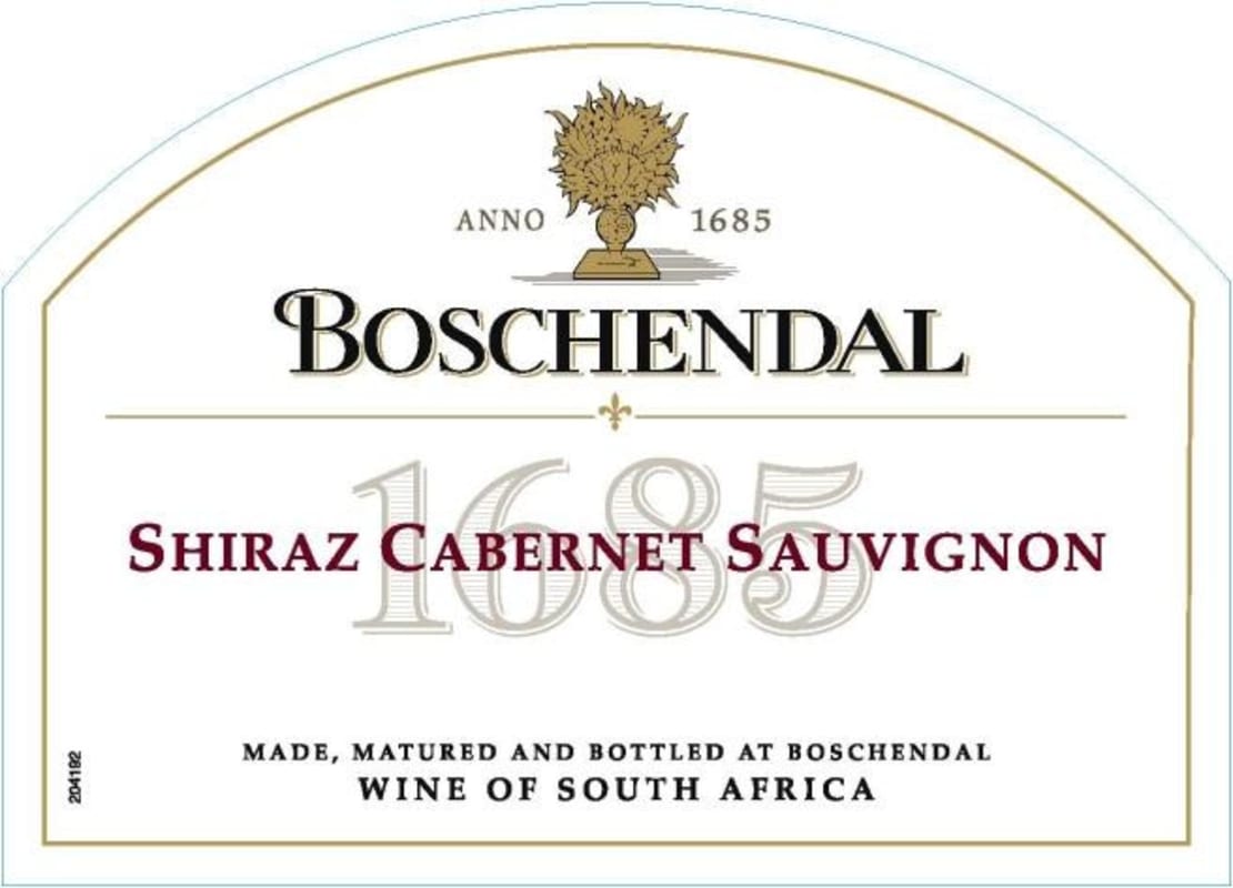 Boschendal 1685 Shiraz Cabernet Sauvignon 2013 Front Label