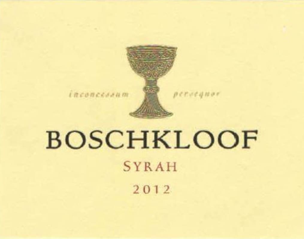 Boschkloof Syrah 2012 Front Label