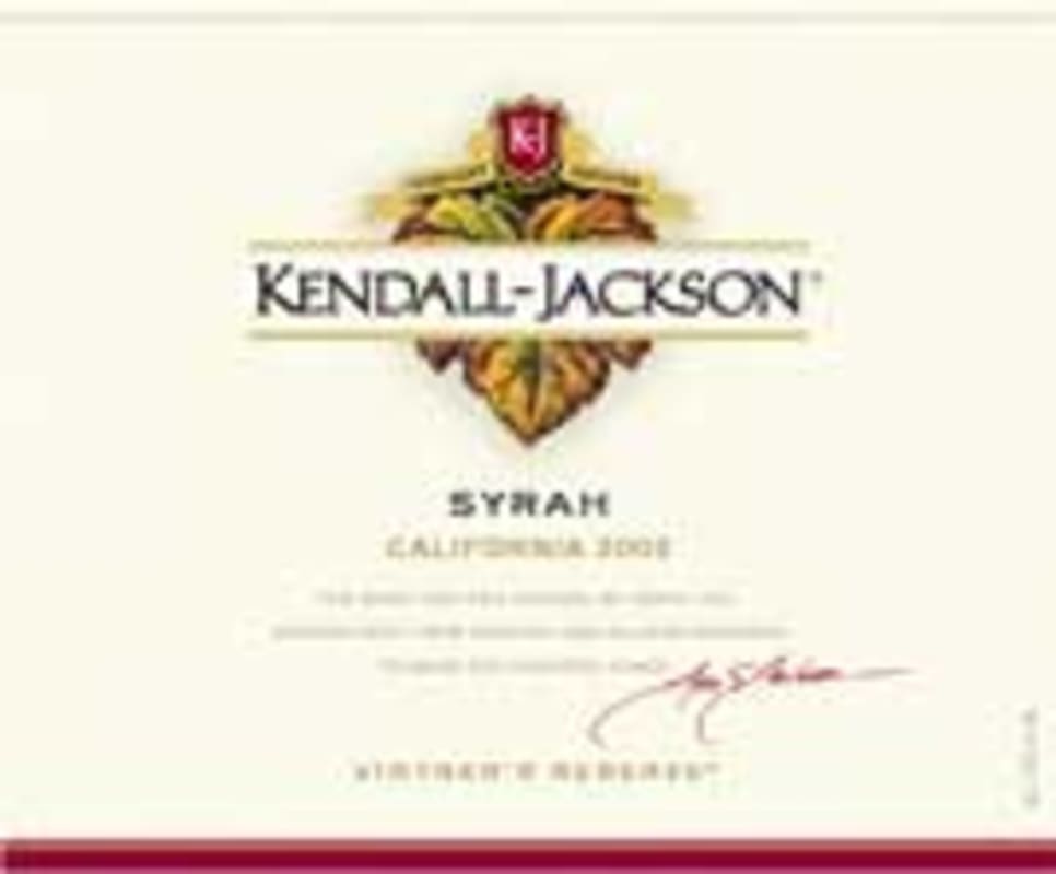 Kendall-Jackson Vintner's Reserve Syrah 2002 Front Label