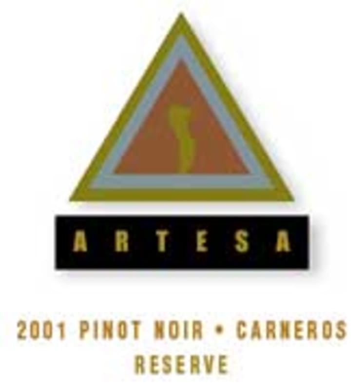 Artesa Estate Reserve Pinot Noir 2001 Front Label
