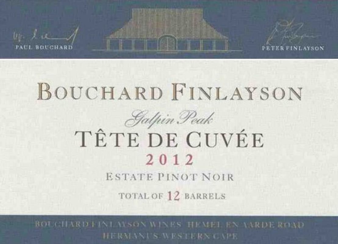 Bouchard Finlayson Tete de Cuvee Galpin Peak Pinot Noir 2012 Front Label