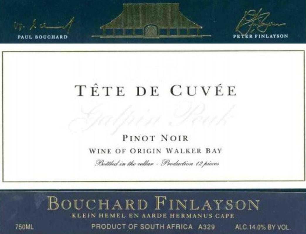 Bouchard Finlayson Tete de Cuvee Galpin Peak Pinot Noir 2010 Front Label