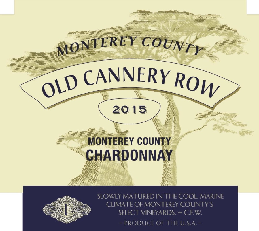 Old Cannery Row Monterey County Chardonnay 2015 Front Label