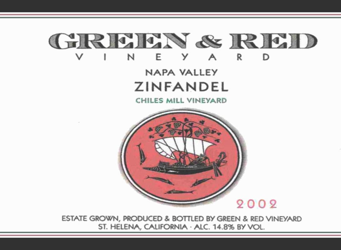 Green & Red Chiles Mill Vineyards Zinfandel 2002 Front Label