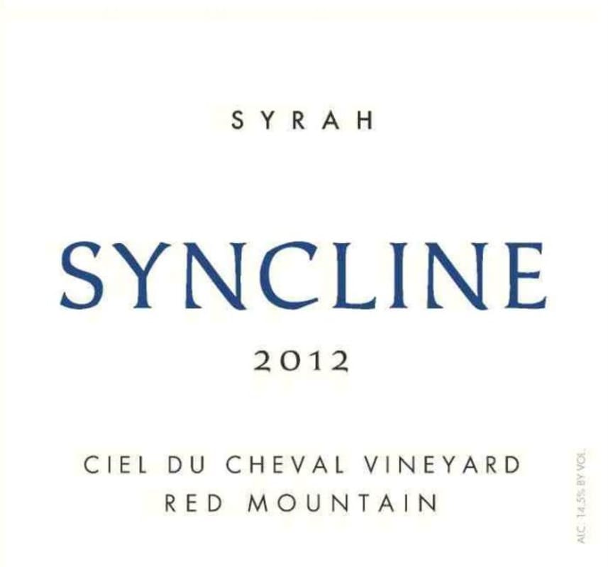 Syncline Ciel du Cheval Vineyard Syrah 2012 Front Label