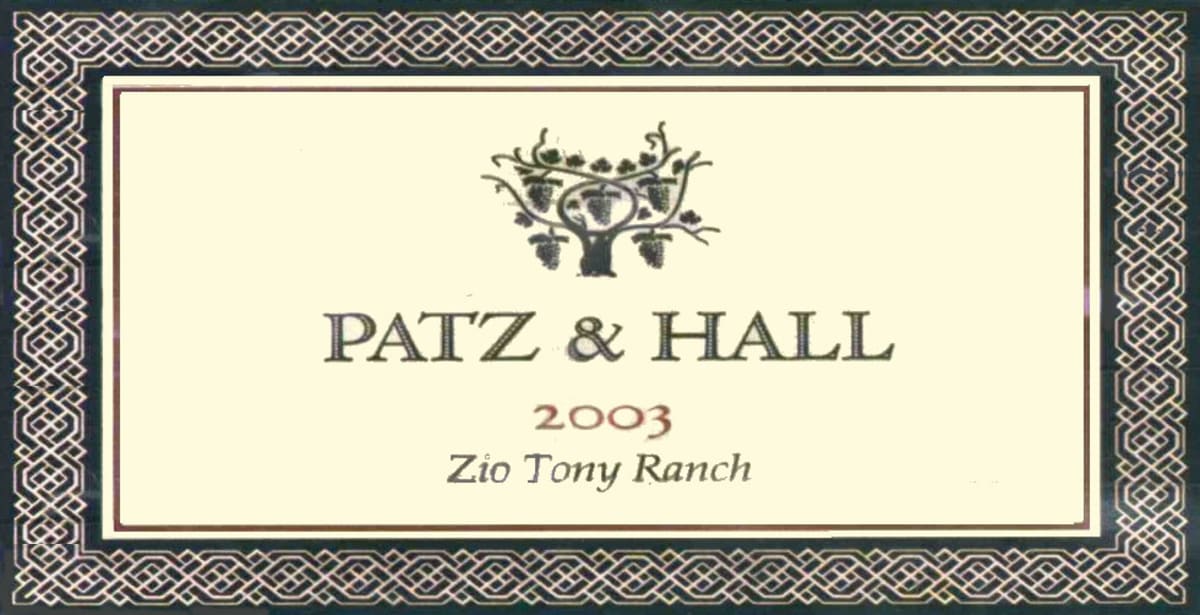 Patz & Hall Zio Tony Ranch Chardonnay 2003 Front Label