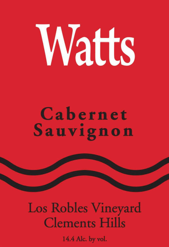Watts Winery Los Robles Vineyard Cabernet Sauvignon 2016 Front Label