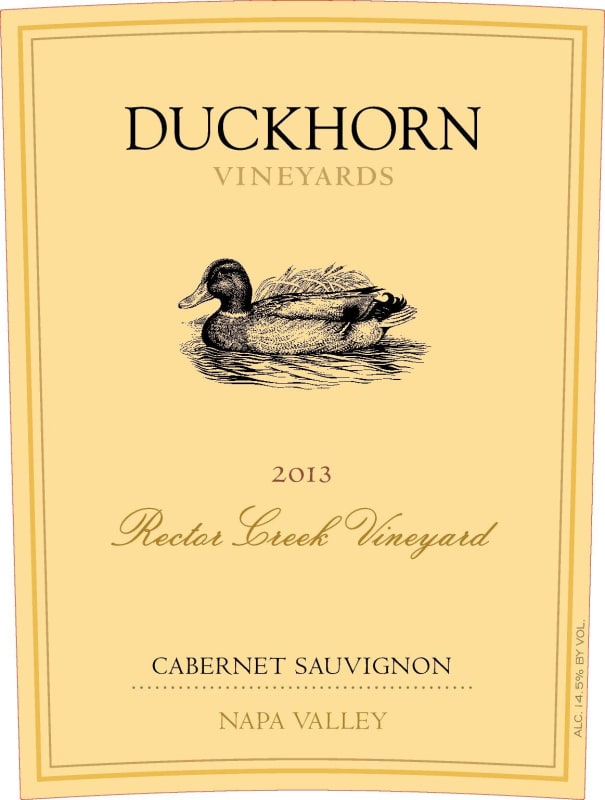 Duckhorn Rector Creek Vineyard Estate Grown Cabernet Sauvignon 2013 Front Label