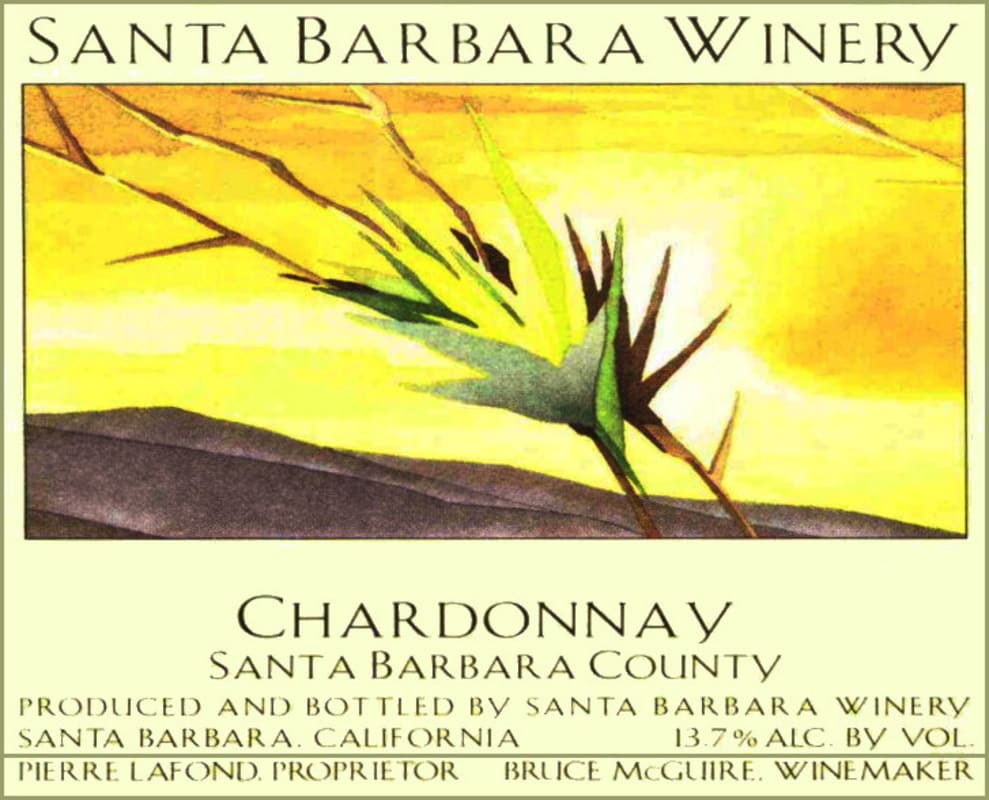 Santa Barbara Winery Chardonnay 2008 Front Label