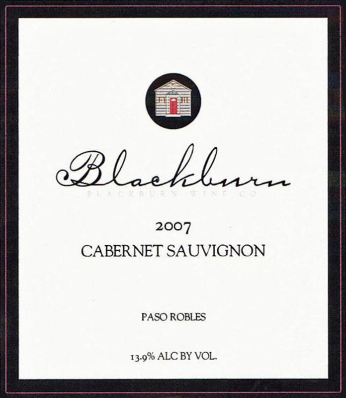 Blackburn Wine Company Cabernet Sauvignon 2007 Front Label