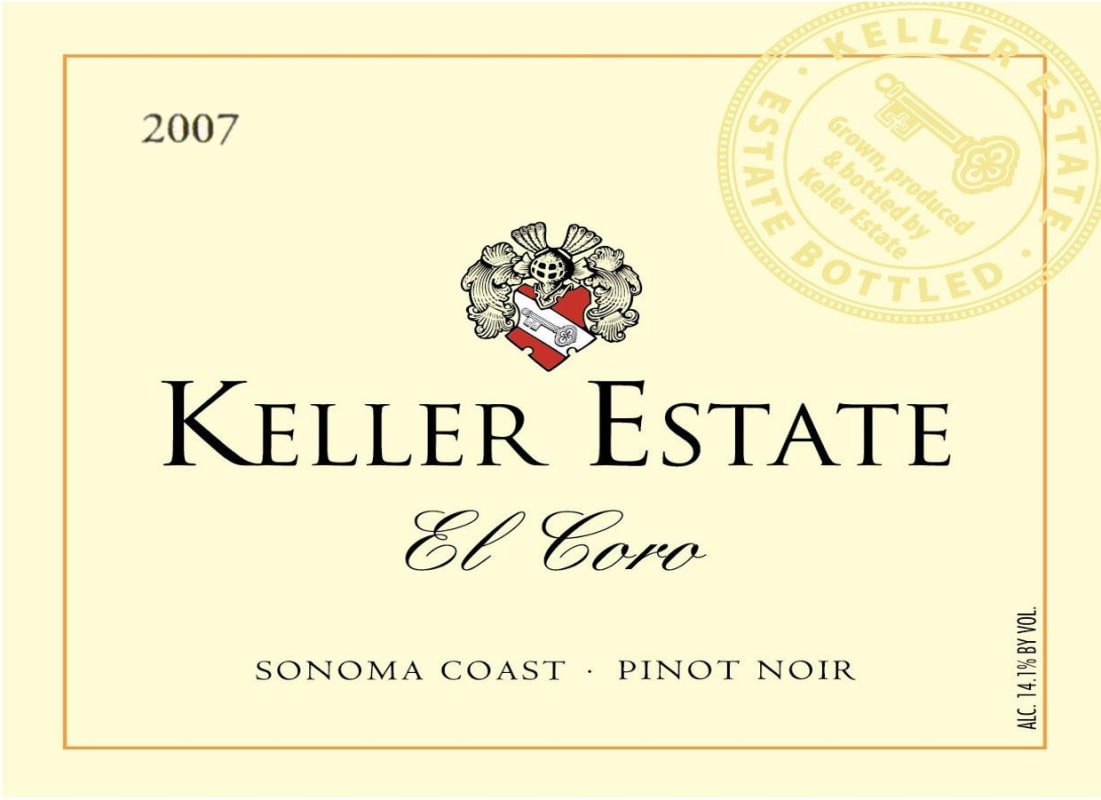 Keller Estate El Coro Pinot Noir 2007 Front Label