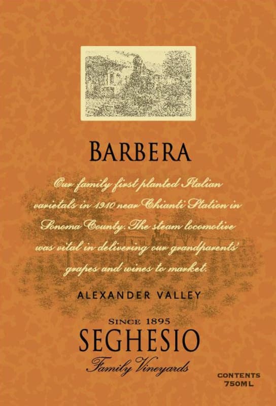 Seghesio Barbera 2013 Front Label