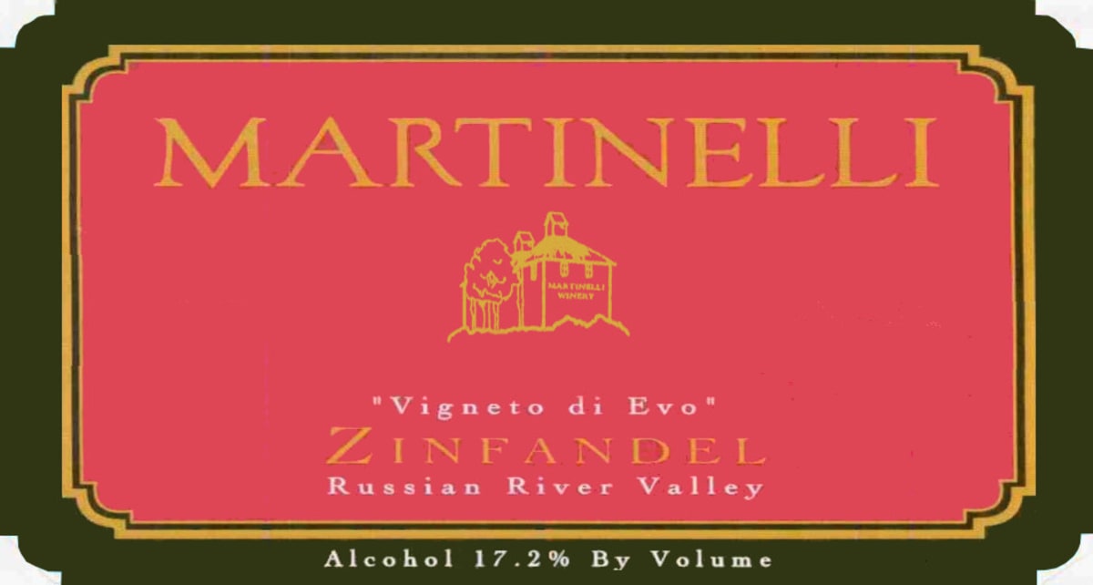 Martinelli Vigneto di Evo Zinfandel 2002 Front Label