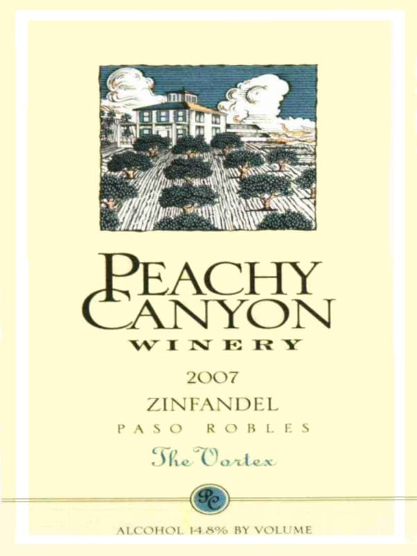 Peachy Canyon Vortex Zinfandel 2007 Front Label