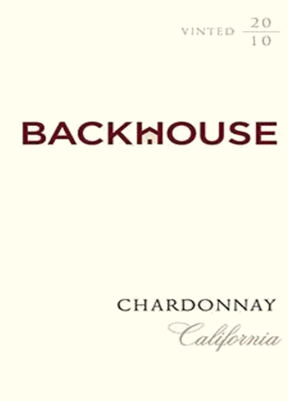 BackHouse Wines Chardonnay 2010 Front Label