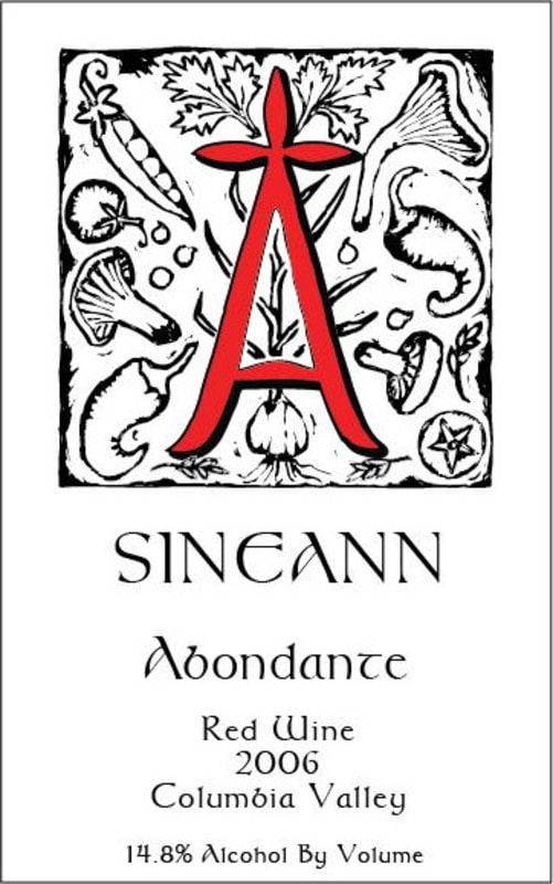 Sineann Abondante Red 2006 Front Label