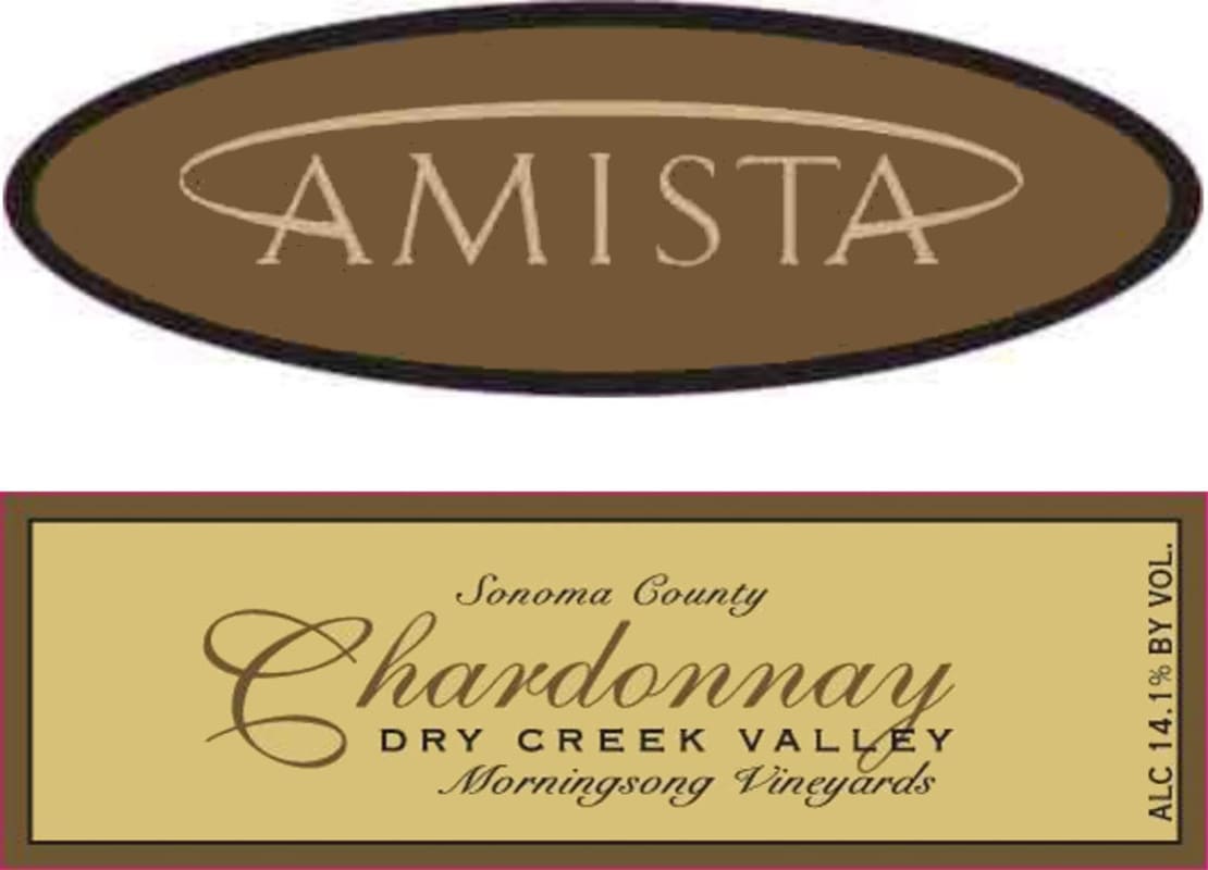 Amista Vineyards Morningsong Chardonnay 2014 Front Label