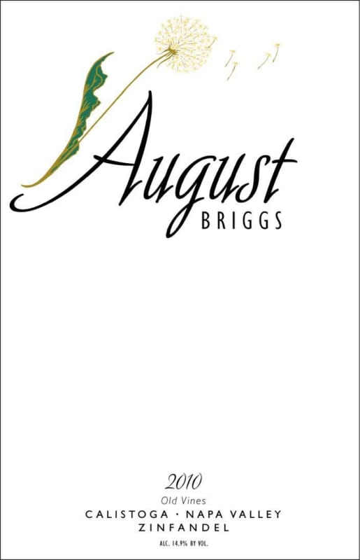 August Briggs Old Vines Zinfandel 2010 Front Label