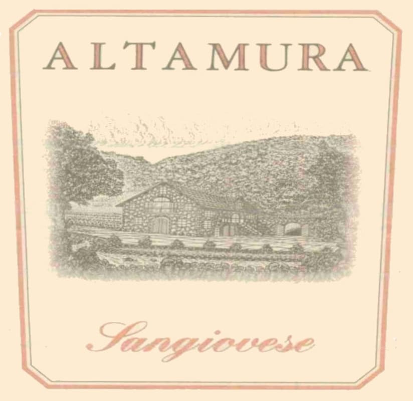 Altamura Sangiovese 2003 Front Label