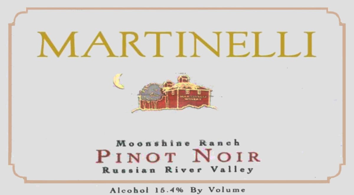 Martinelli Moonshine Ranch Pinot Noir 2002 Front Label
