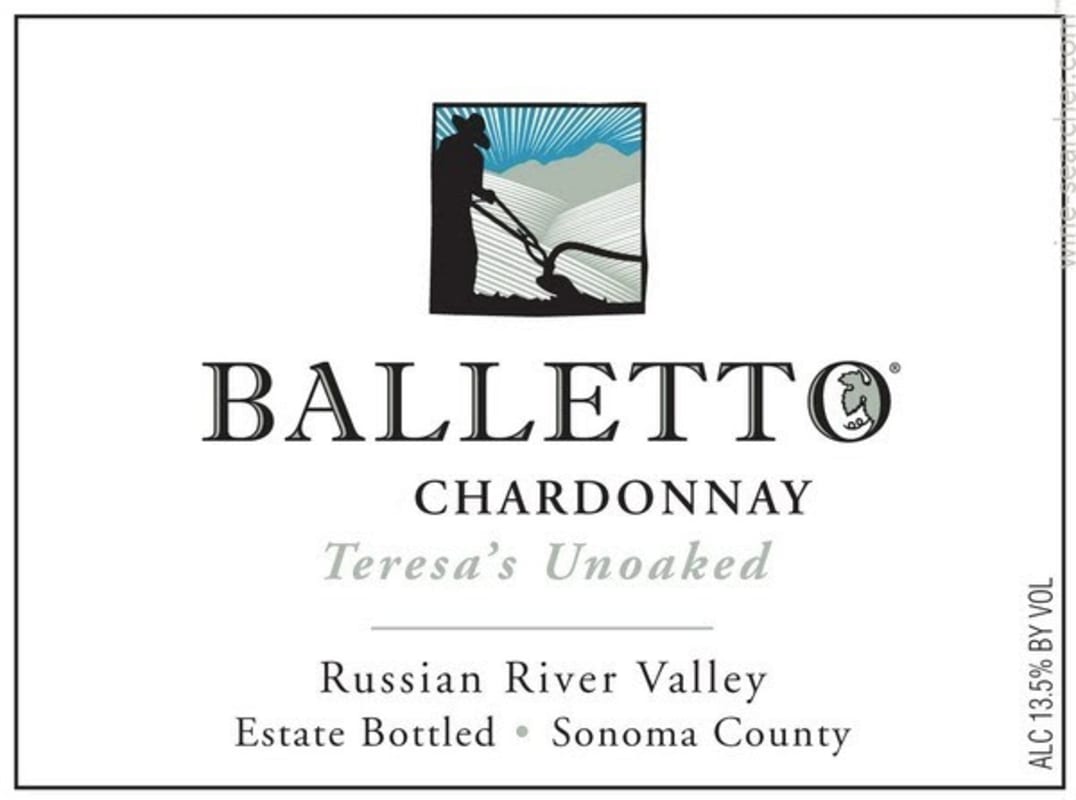 Balletto Winery Teresa's Unoaked Chardonnay 2007 Front Label