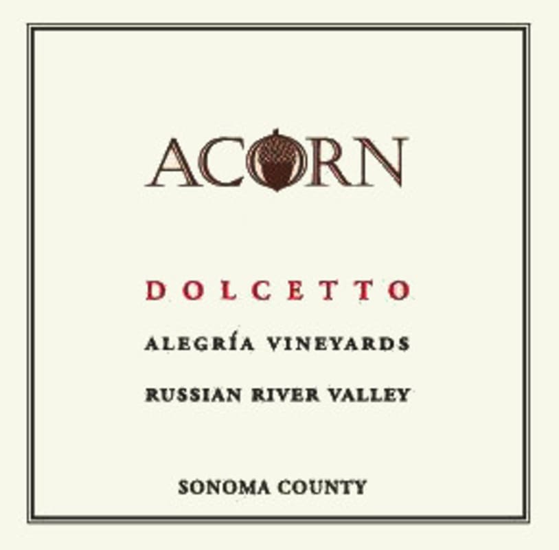 ACORN Winery Alegria Vineyards Dolcetto 2010 Front Label