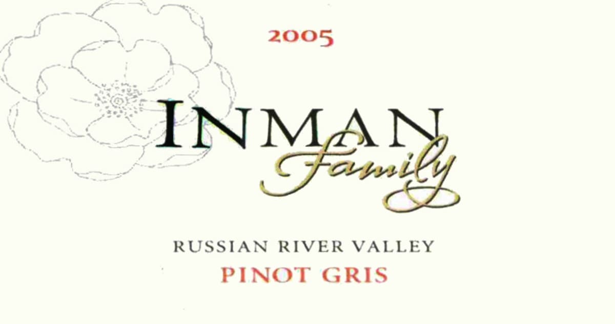 Inman Family Pinot Gris 2005 Front Label