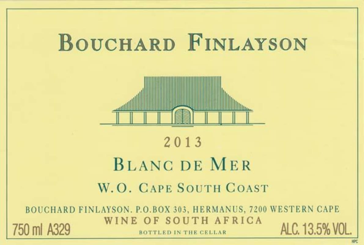 Bouchard Finlayson Blanc de Mer 2013 Front Label