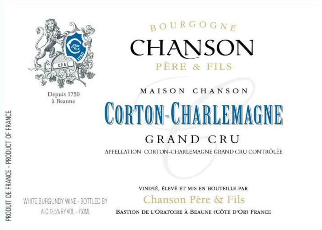 Chanson Pere & Fils Corton Charlemagne Grand Cru 2012 Front Label
