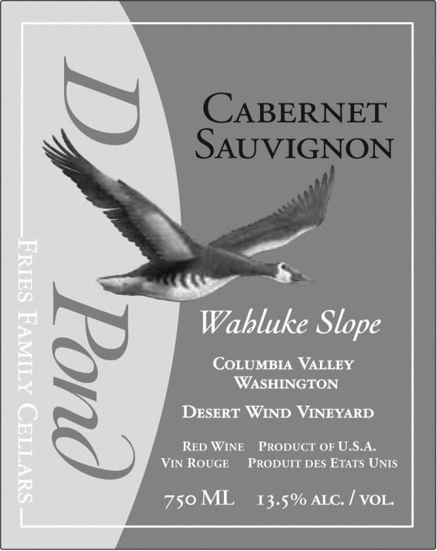 Duck Pond Desert Wind Vineyard Cabernet Sauvignon 2012 Front Label