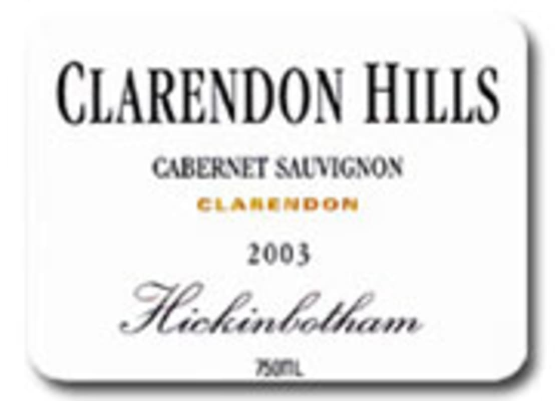 Clarendon Hills Hickinbotham Cabernet Sauvignon 2003 Front Label