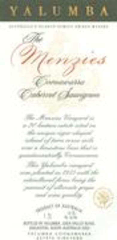 Yalumba The Menzies Cabernet Sauvignon 2000 Front Label
