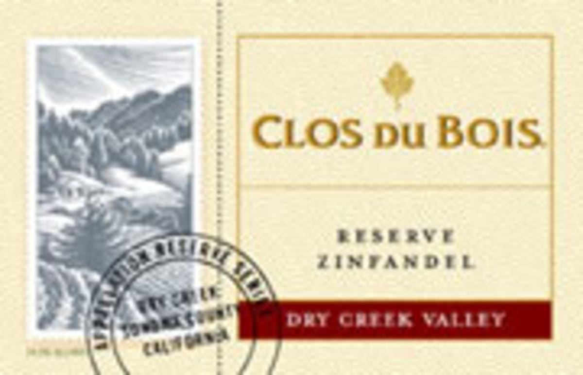 Clos du Bois Dry Creek Reserve Zinfandel 2001 Front Label