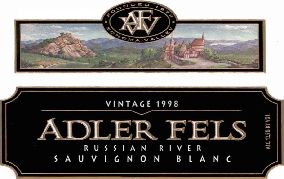 Adler Fels Sauvignon Blanc 1998 Front Label
