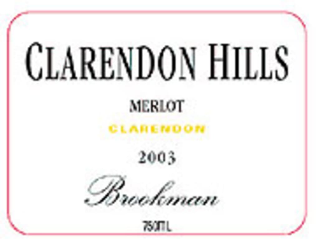 Clarendon Hills Brookman Merlot 2003 Front Label