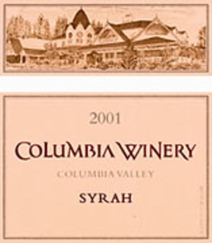 Columbia Winery Columbia Valley Syrah 2001 Front Label