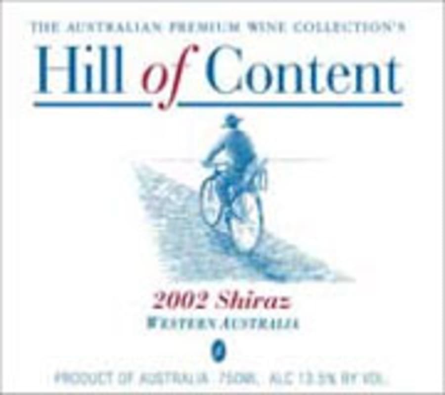 Hill of Content Shiraz 2002 Front Label