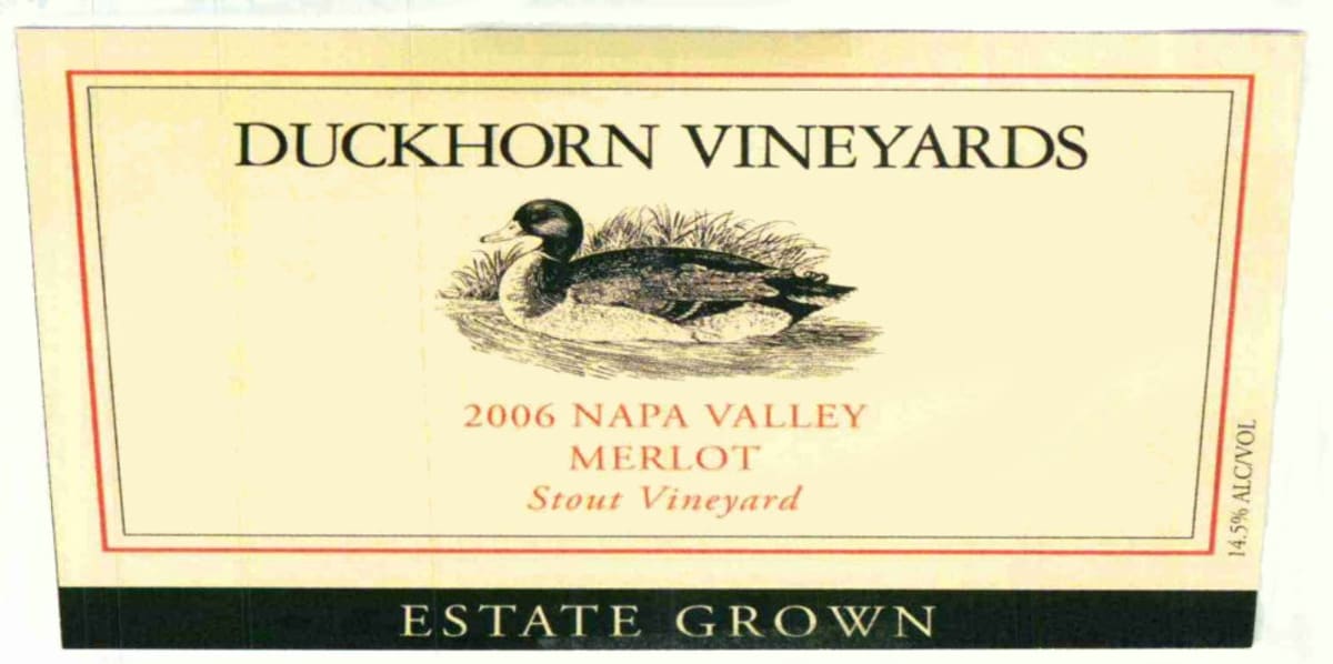 Duckhorn Stout Vineyard Merlot 2006 Front Label