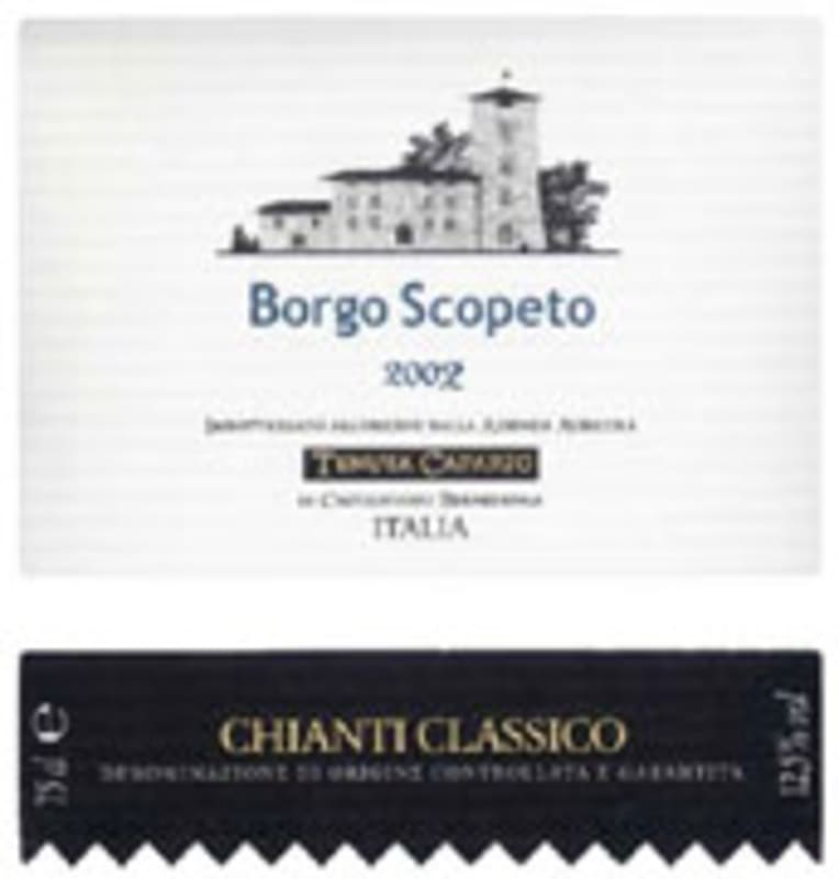 Borgo Scopeto Chianti Classico 2002 Front Label
