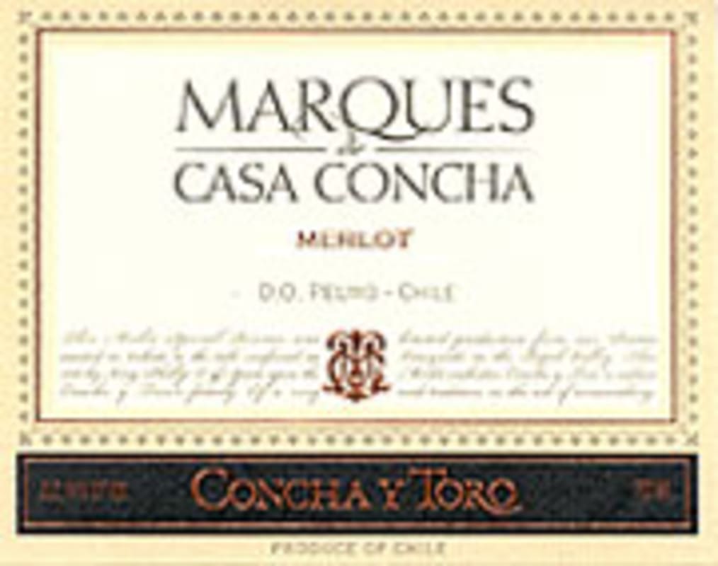 Concha y Toro Marques de Casa Concha Merlot 2003 Front Label