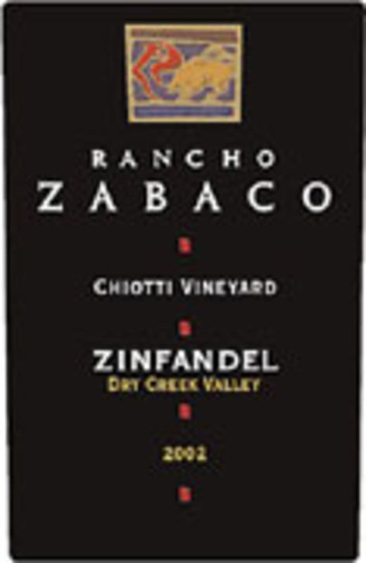 Rancho Zabaco Dry Creek Zinfandel 2002 Front Label