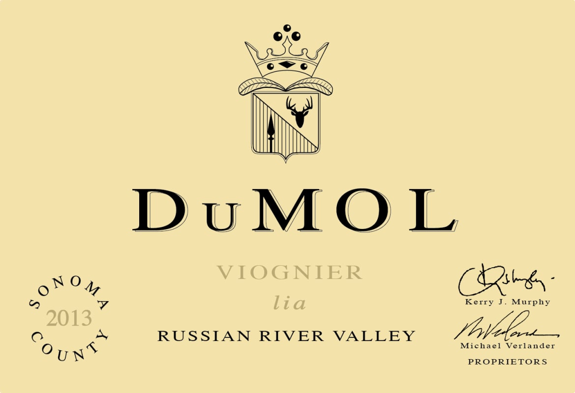 DuMOL Lia Viognier 2013 Front Label