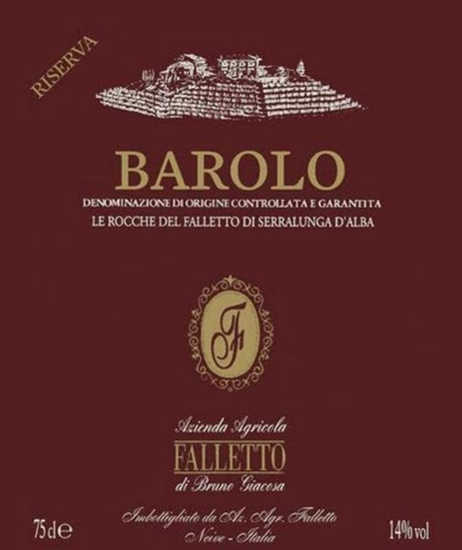 Bruno Giacosa Barolo Falletto Riserva 1996 Front Label