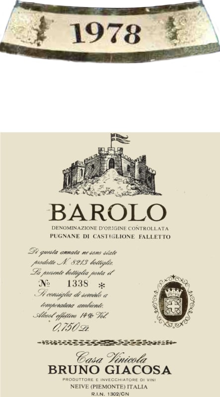 Bruno Giacosa Arione di Serralunga d'Alba 1978 Front Label