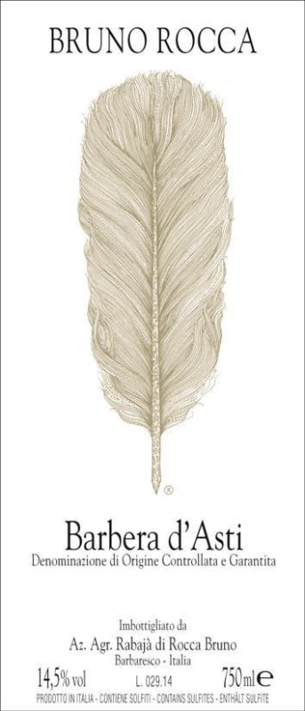 Bruno Rocca Barbera d'Asti 2013 Front Label